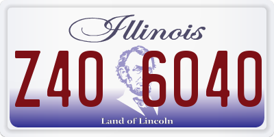 IL license plate Z406040