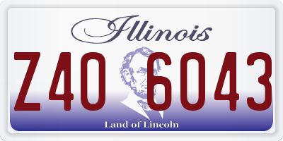 IL license plate Z406043
