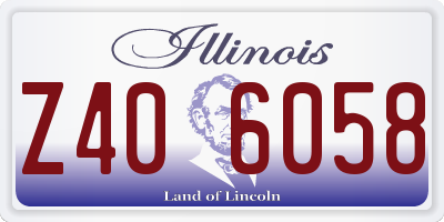 IL license plate Z406058