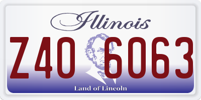 IL license plate Z406063