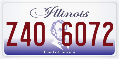 IL license plate Z406072