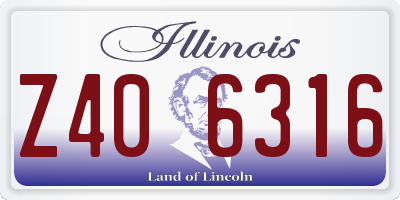 IL license plate Z406316