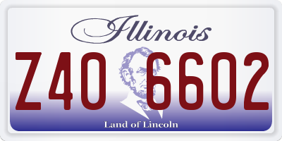 IL license plate Z406602