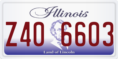 IL license plate Z406603