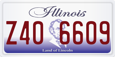 IL license plate Z406609