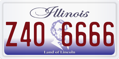 IL license plate Z406666