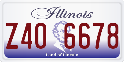 IL license plate Z406678