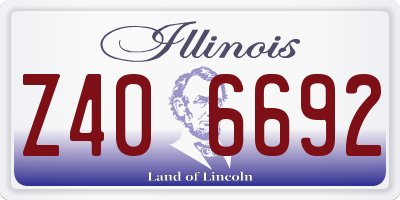 IL license plate Z406692