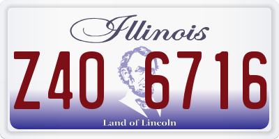 IL license plate Z406716