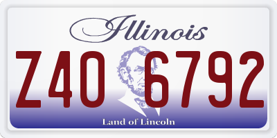 IL license plate Z406792