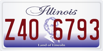 IL license plate Z406793