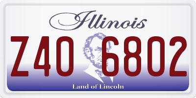 IL license plate Z406802