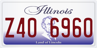 IL license plate Z406960