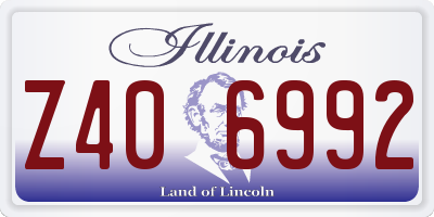 IL license plate Z406992