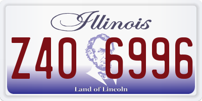IL license plate Z406996
