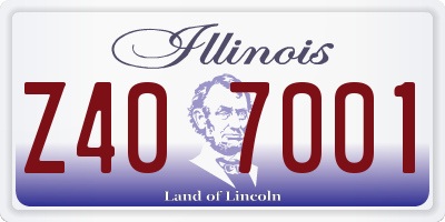IL license plate Z407001
