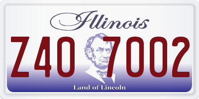 IL license plate Z407002