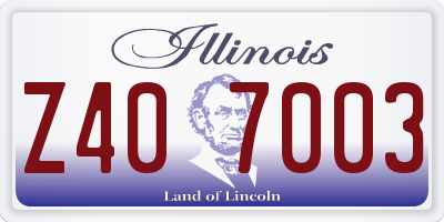 IL license plate Z407003