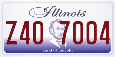 IL license plate Z407004