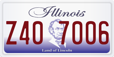 IL license plate Z407006