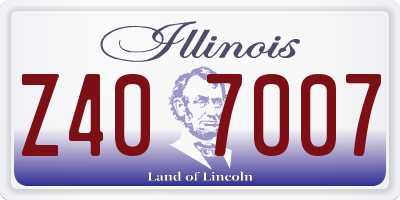IL license plate Z407007