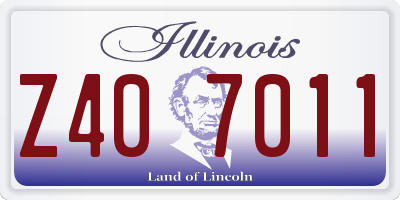IL license plate Z407011