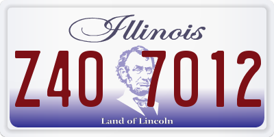 IL license plate Z407012