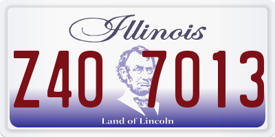 IL license plate Z407013