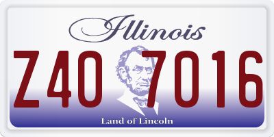 IL license plate Z407016