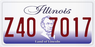 IL license plate Z407017