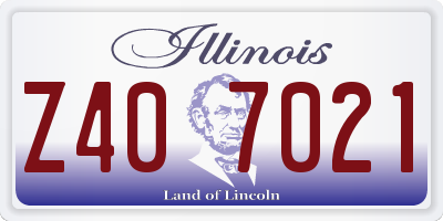 IL license plate Z407021