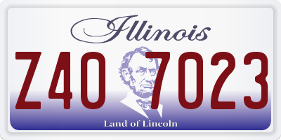 IL license plate Z407023
