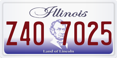 IL license plate Z407025