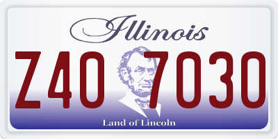 IL license plate Z407030