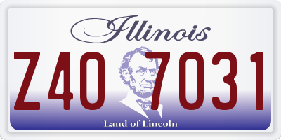 IL license plate Z407031