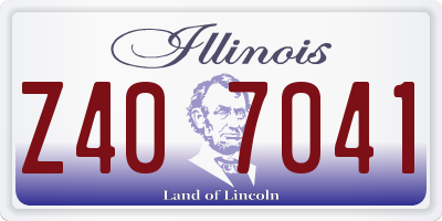 IL license plate Z407041