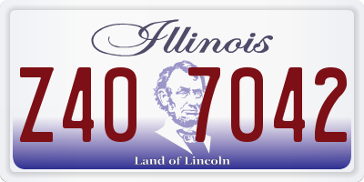 IL license plate Z407042