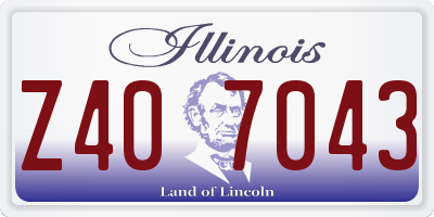 IL license plate Z407043