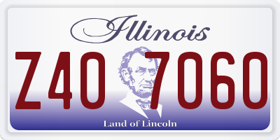 IL license plate Z407060