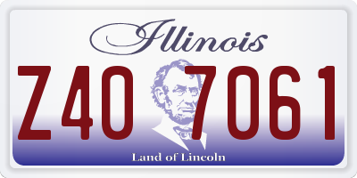 IL license plate Z407061