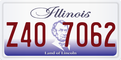 IL license plate Z407062