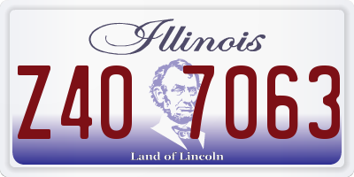 IL license plate Z407063