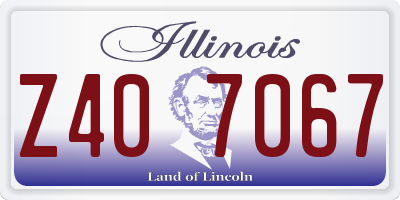 IL license plate Z407067