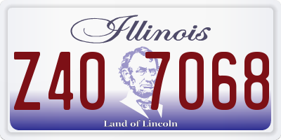 IL license plate Z407068