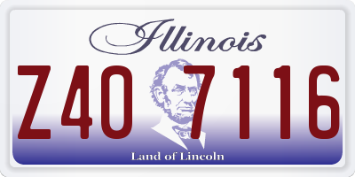 IL license plate Z407116