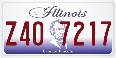 IL license plate Z407217