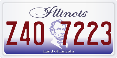 IL license plate Z407223