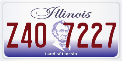 IL license plate Z407227