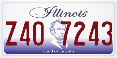 IL license plate Z407243