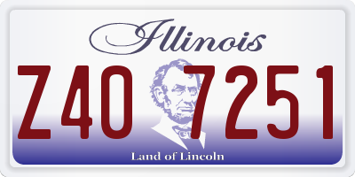 IL license plate Z407251